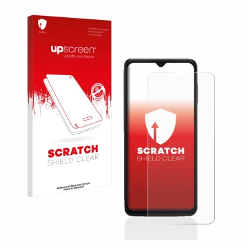 Parte frontale di una confezione del prodotto con il logo del marchio upscreen. Accanto è raffigurato il dispositivo Samsung G