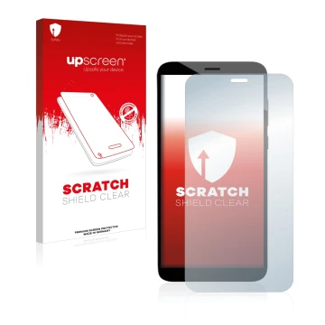 Parte frontale di una confezione del prodotto con il logo del marchio upscreen. Accanto è raffigurato il dispositivo Pine64 Pi