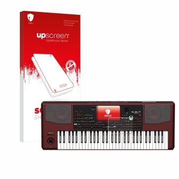 Parte frontale di una confezione del prodotto con il logo del marchio upscreen. Accanto è raffigurato il dispositivo KORG Pa10