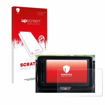 Parte frontale di una confezione del prodotto con il logo del marchio upscreen. Accanto è raffigurato il dispositivo Toyota Ya