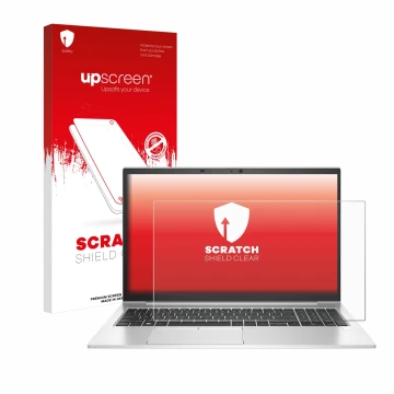 Parte frontale di una confezione del prodotto con il logo del marchio upscreen. Accanto è raffigurato il dispositivo HP EliteB