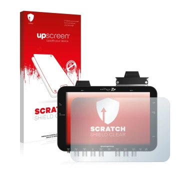 Parte frontale di una confezione del prodotto con il logo del marchio upscreen. Accanto è raffigurato il dispositivo Convergen
