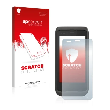 Parte frontale di una confezione del prodotto con il logo del marchio upscreen. Accanto è raffigurato il dispositivo Honeywell