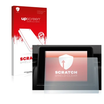 Parte frontale di una confezione del prodotto con il logo del marchio upscreen. Accanto è raffigurato il dispositivo Renault C