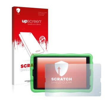 Parte frontale di una confezione del prodotto con il logo del marchio upscreen. Accanto è raffigurato il dispositivo MEDION Li