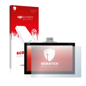 Parte frontale di una confezione del prodotto con il logo del marchio upscreen. Accanto è raffigurato il dispositivo Siemens S