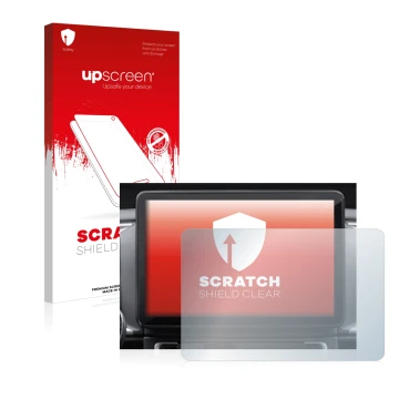 Parte frontale di una confezione del prodotto con il logo del marchio upscreen. Accanto è raffigurato il dispositivo Fiat Duca