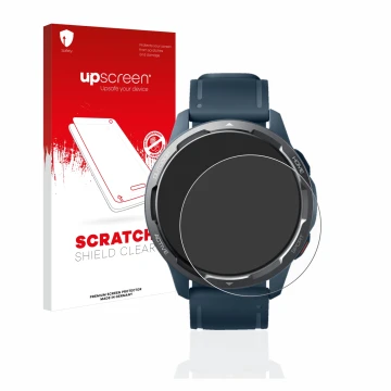 Parte frontale di una confezione del prodotto con il logo del marchio upscreen. Accanto è raffigurato il dispositivo Xiaomi Wa