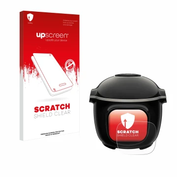 Parte frontale di una confezione del prodotto con il logo del marchio upscreen. Accanto è raffigurato il dispositivo Krups Coo