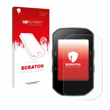 Parte frontale di una confezione del prodotto con il logo del marchio upscreen. Accanto è raffigurato il dispositivo Bryton Ri