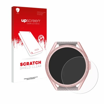 Parte frontale di una confezione del prodotto con il logo del marchio upscreen. Accanto è raffigurato il dispositivo Michael K
