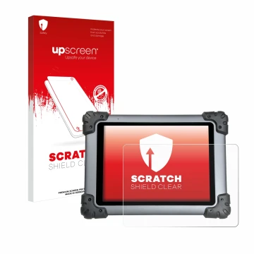 Parte frontale di una confezione del prodotto con il logo del marchio upscreen. Accanto è raffigurato il dispositivo Autel Max