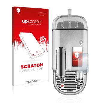 Parte frontale di una confezione del prodotto con il logo del marchio upscreen. Accanto è raffigurato il dispositivo Sage Nesp