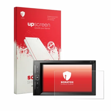 Parte frontale di una confezione del prodotto con il logo del marchio upscreen. Accanto è raffigurato il dispositivo Pioneer A