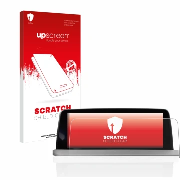 Parte frontale di una confezione del prodotto con il logo del marchio upscreen. Accanto è raffigurato il dispositivo BMW X3 G0