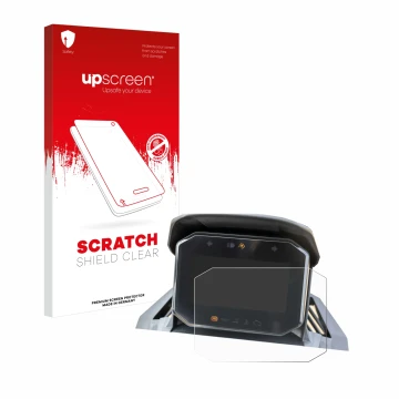 Parte frontale di una confezione del prodotto con il logo del marchio upscreen. Accanto è raffigurato il dispositivo Honda ADV
