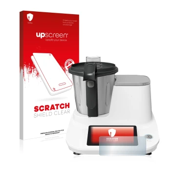 Parte frontale di una confezione del prodotto con il logo del marchio upscreen. Accanto è raffigurato il dispositivo Moulinex 