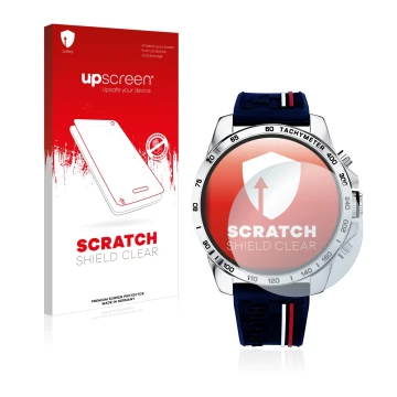 Parte frontale di una confezione del prodotto con il logo del marchio upscreen. Accanto è raffigurato il dispositivo Tommy Hil