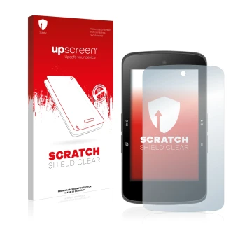 Parte frontale di una confezione del prodotto con il logo del marchio upscreen. Accanto è raffigurato il dispositivo Bryton Ri