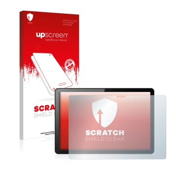 Parte frontale di una confezione del prodotto con il logo del marchio upscreen. Accanto è raffigurato il dispositivo Lenovo Ta