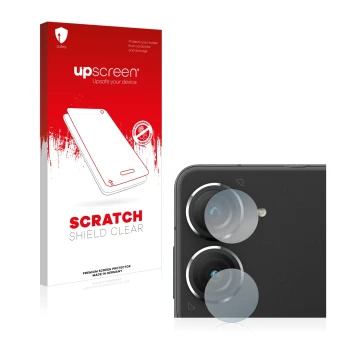 Parte frontale di una confezione del prodotto con il logo del marchio upscreen. Accanto è raffigurato il dispositivo ASUS ZenF