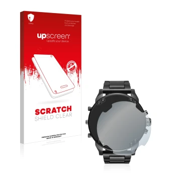 Parte frontale di una confezione del prodotto con il logo del marchio upscreen. Accanto è raffigurato il dispositivo Diesel DZ