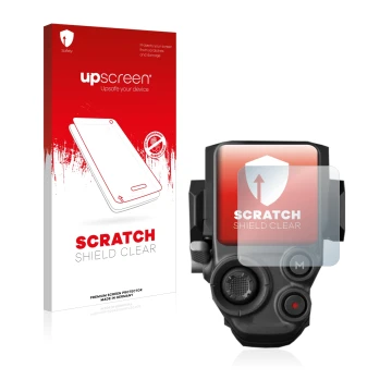 Parte frontale di una confezione del prodotto con il logo del marchio upscreen. Accanto è raffigurato il dispositivo DJI RS 3 