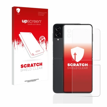 Parte frontale di una confezione del prodotto con il logo del marchio upscreen. Accanto è raffigurato il dispositivo Samsung G