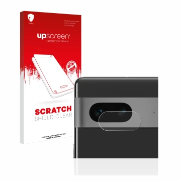 Parte frontale di una confezione del prodotto con il logo del marchio upscreen. Accanto è raffigurato il dispositivo Google Pi