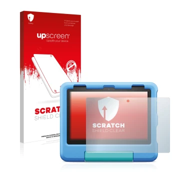 Parte frontale di una confezione del prodotto con il logo del marchio upscreen. Accanto è raffigurato il dispositivo Amazon Fi