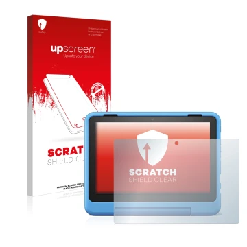 Parte frontale di una confezione del prodotto con il logo del marchio upscreen. Accanto è raffigurato il dispositivo Amazon Fi