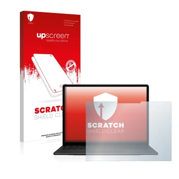 Parte frontale di una confezione del prodotto con il logo del marchio upscreen. Accanto è raffigurato il dispositivo Microsoft