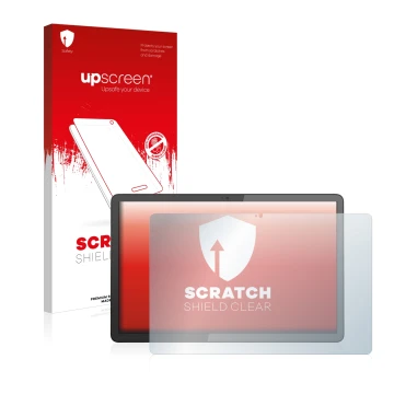 Parte frontale di una confezione del prodotto con il logo del marchio upscreen. Accanto è raffigurato il dispositivo Lenovo Id