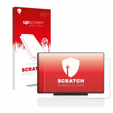 Parte frontale di una confezione del prodotto con il logo del marchio upscreen. Accanto è raffigurato il dispositivo Carpuride