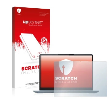 Parte frontale di una confezione del prodotto con il logo del marchio upscreen. Accanto è raffigurato il dispositivo Lenovo Id