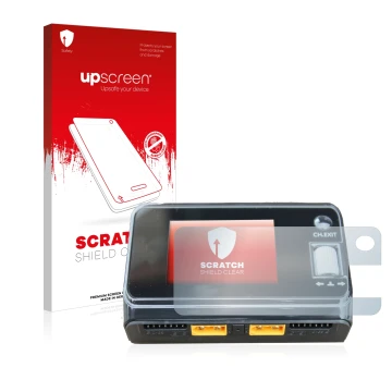 Parte frontale di una confezione del prodotto con il logo del marchio upscreen. Accanto è raffigurato il dispositivo ToolkitRC
