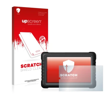 Parte frontale di una confezione del prodotto con il logo del marchio upscreen. Accanto è raffigurato il dispositivo Launch X-