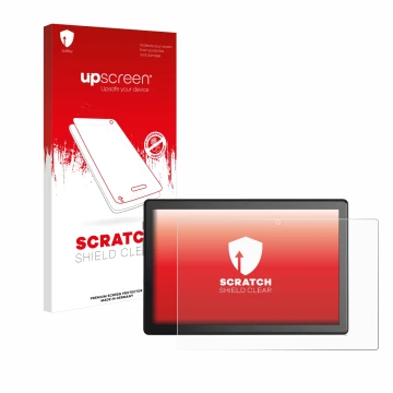 Parte frontale di una confezione del prodotto con il logo del marchio upscreen. Accanto è raffigurato il dispositivo emporia T