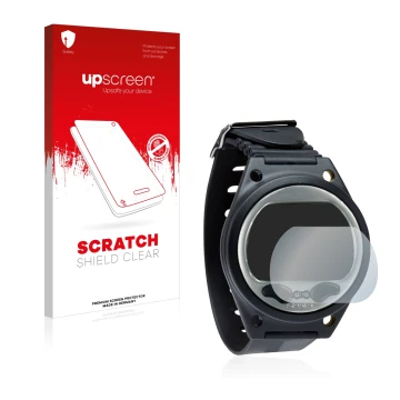 Parte frontale di una confezione del prodotto con il logo del marchio upscreen. Accanto è raffigurato il dispositivo SCUBAPRO 