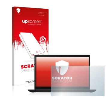 Parte frontale di una confezione del prodotto con il logo del marchio upscreen. Accanto è raffigurato il dispositivo Lenovo Th