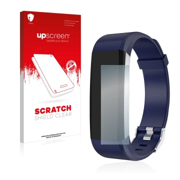 Parte frontale di una confezione del prodotto con il logo del marchio upscreen. Accanto è raffigurato il dispositivo Lebexy 1.