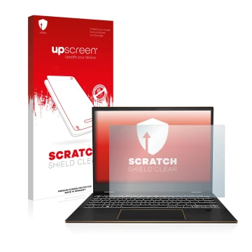 Parte frontale di una confezione del prodotto con il logo del marchio upscreen. Accanto è raffigurato il dispositivo MSI Summi