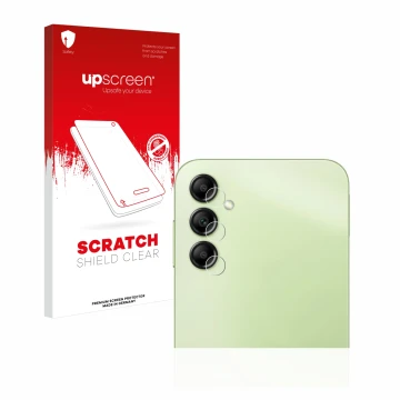 Parte frontale di una confezione del prodotto con il logo del marchio upscreen. Accanto è raffigurato il dispositivo Samsung G