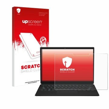 Parte frontale di una confezione del prodotto con il logo del marchio upscreen. Accanto è raffigurato il dispositivo ASUS ROG 