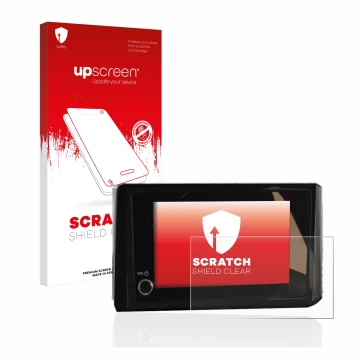 Parte frontale di una confezione del prodotto con il logo del marchio upscreen. Accanto è raffigurato il dispositivo Toyota C-