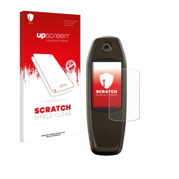 Parte frontale di una confezione del prodotto con il logo del marchio upscreen. Accanto è raffigurato il dispositivo Specializ