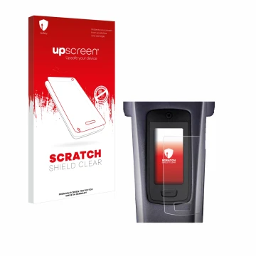 Parte frontale di una confezione del prodotto con il logo del marchio upscreen. Accanto è raffigurato il dispositivo TQ HPR50 