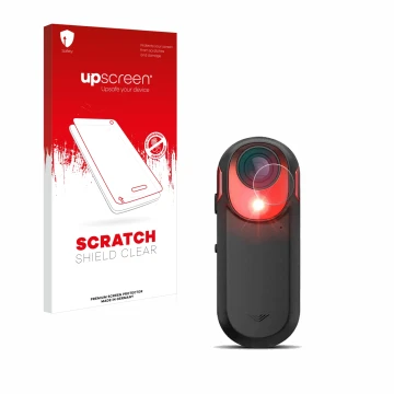 Parte frontale di una confezione del prodotto con il logo del marchio upscreen. Accanto è raffigurato il dispositivo Garmin Va