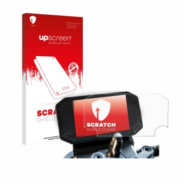 Parte frontale di una confezione del prodotto con il logo del marchio upscreen. Accanto è raffigurato il dispositivo VOGE 350 