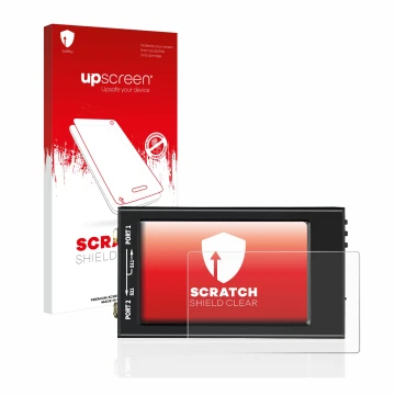 Parte frontale di una confezione del prodotto con il logo del marchio upscreen. Accanto è raffigurato il dispositivo SDRGEEK N